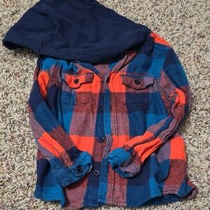 Plaid Kids Shirt with Hood